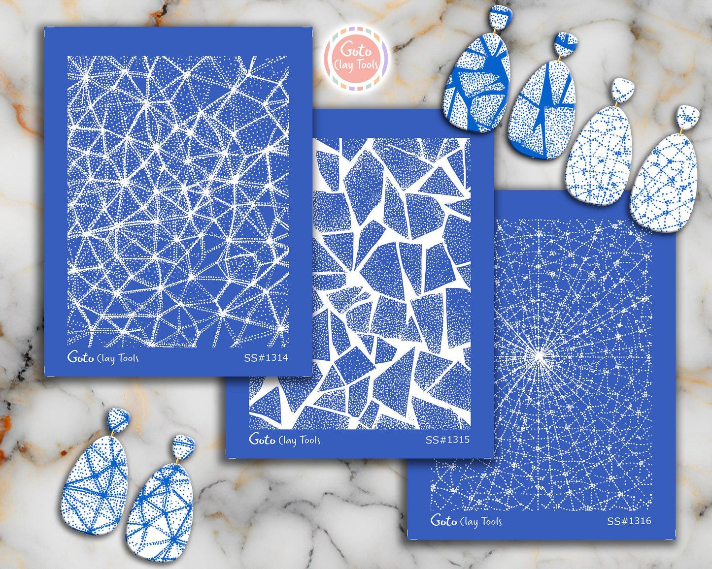Silkscreen for Polymer Clay Earrings: Stencil SS26-42