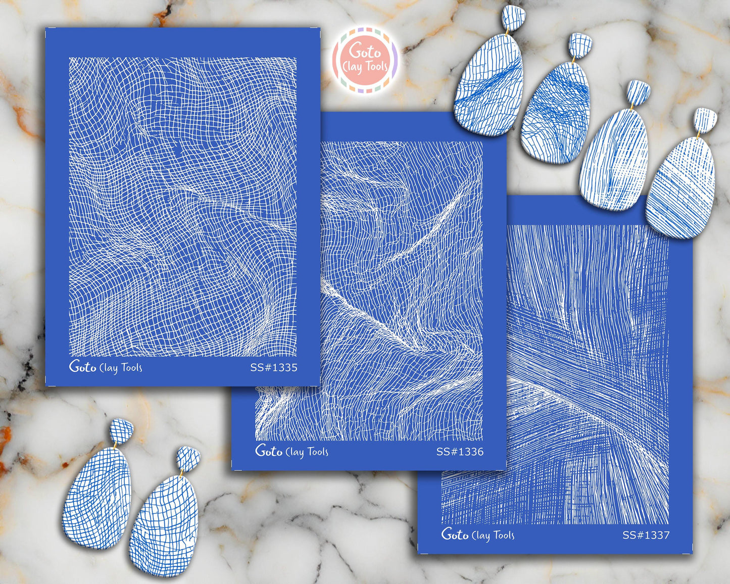 Silkscreen for Polymer Clay Earrings: Stencil SS26-49