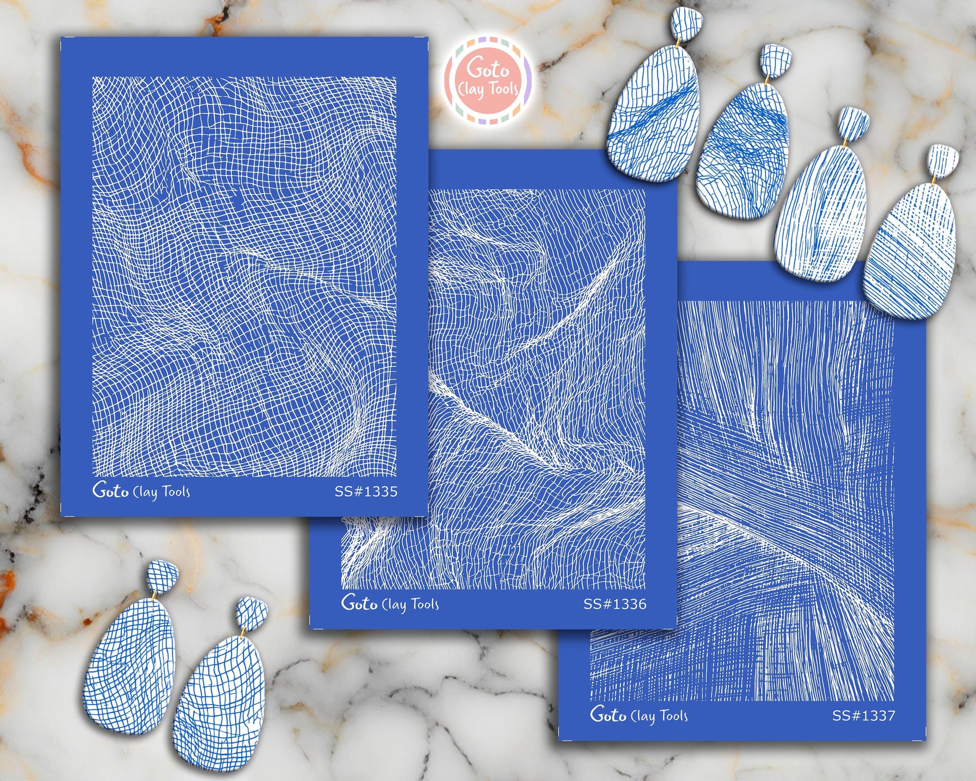 Silkscreen for Polymer Clay Earrings: Stencil SS26-49