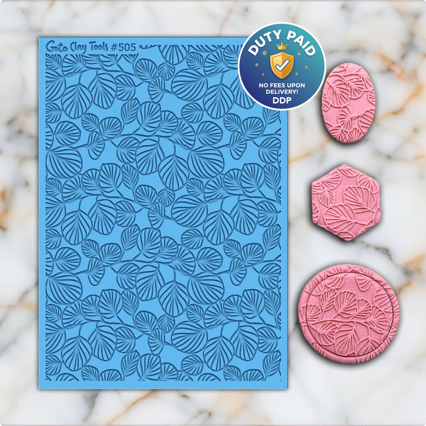 Eucalyptus Rubber Texture Mat for Polymer Clay Jewelry (#505)