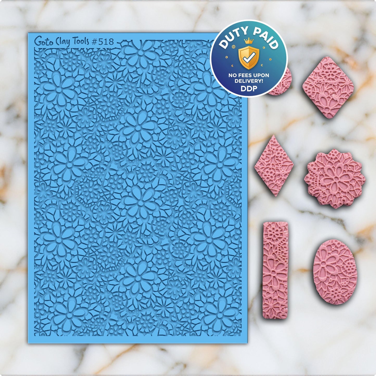 Crochet texture mat for polymer clay, Polymer Clay Rubber Texture mat, Texture Tile mats, Fimo, Sculpey, Cernit #518