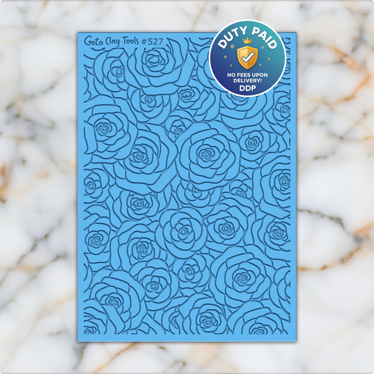 Valentine Rose Texture mat for polymer clay, Polymer Clay Rubber Texture mat, Texture Tile mats, Fimo, Sculpey, Cernit #527