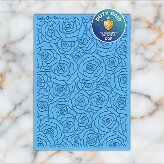 Valentine Rose Texture mat for polymer clay, Polymer Clay Rubber Texture mat, Texture Tile mats, Fimo, Sculpey, Cernit #527