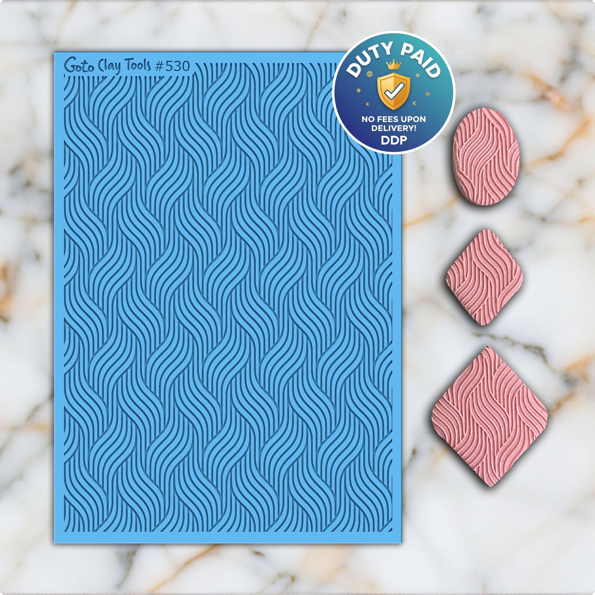 Art deco Weave texture mat for polymer clay, Polymer Clay Rubber Texture mat, Texture Tile mats, Fimo, Sculpey, Cernit #530