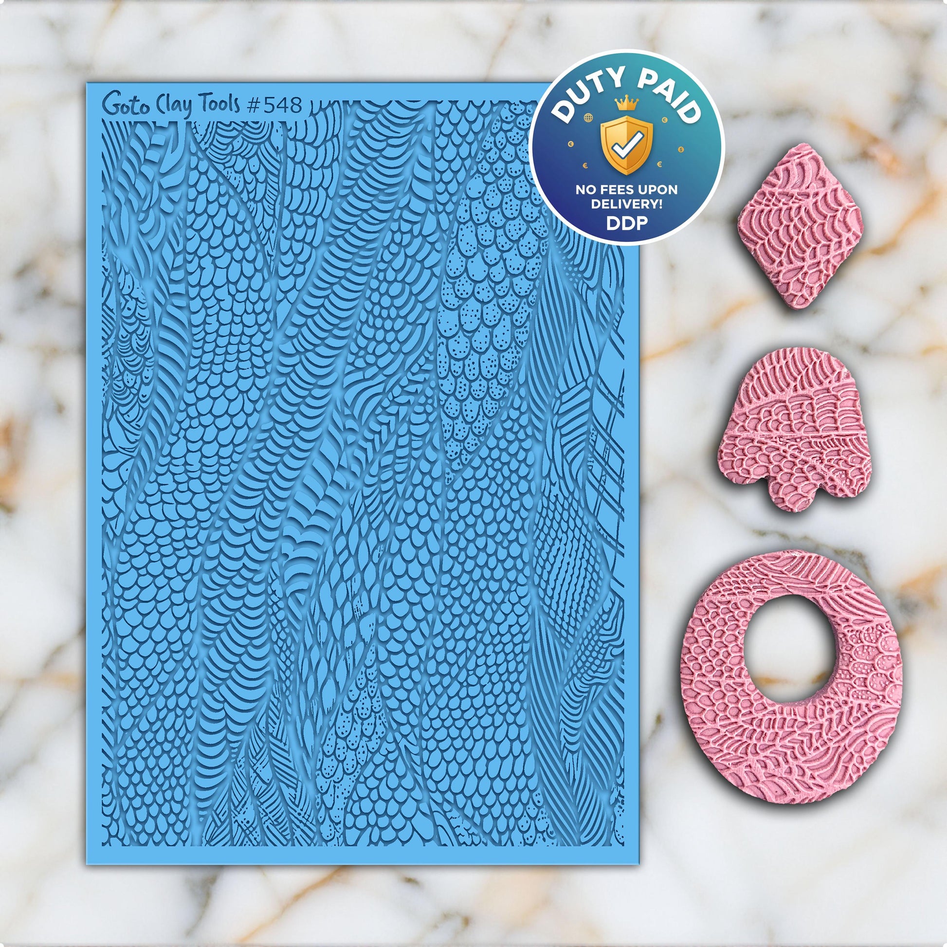 Snake Skin Rubber Texture Mat for Polymer Clay Jewelry (#548)