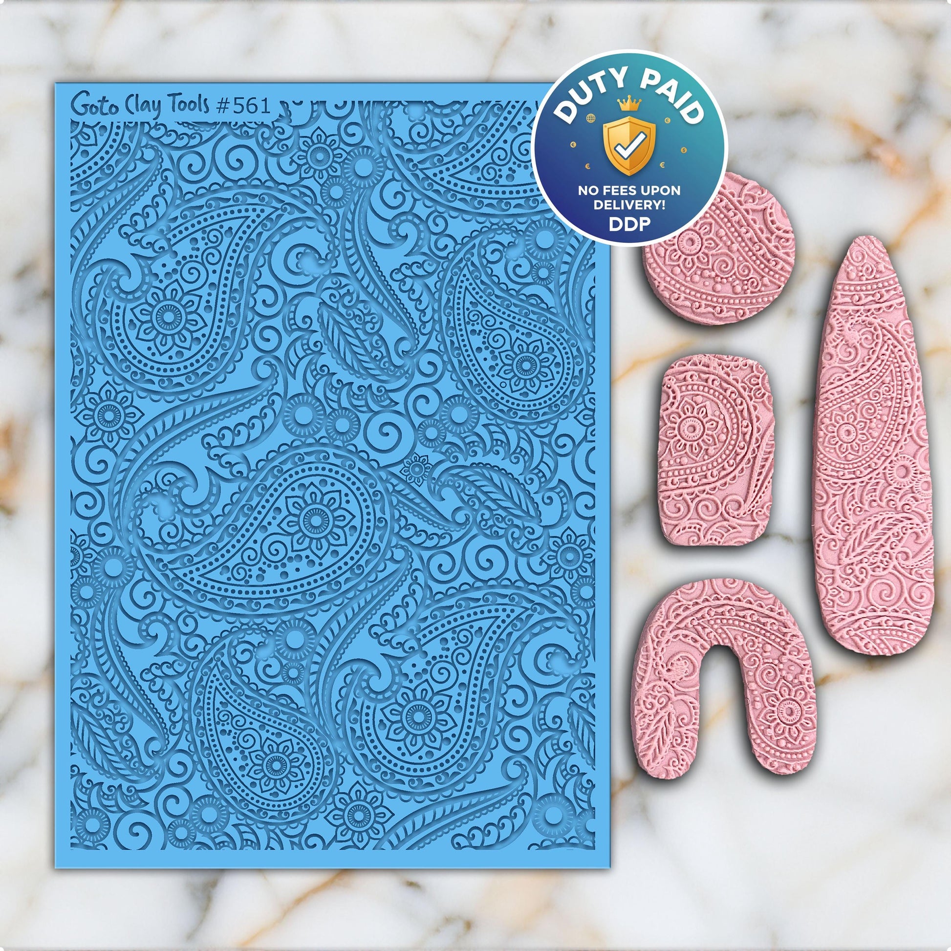 Ornamental Texture mat for polymer clay, Polymer Clay Rubber Texture mat, Texture Tile mats, Fimo, Sculpey, Cernit #561
