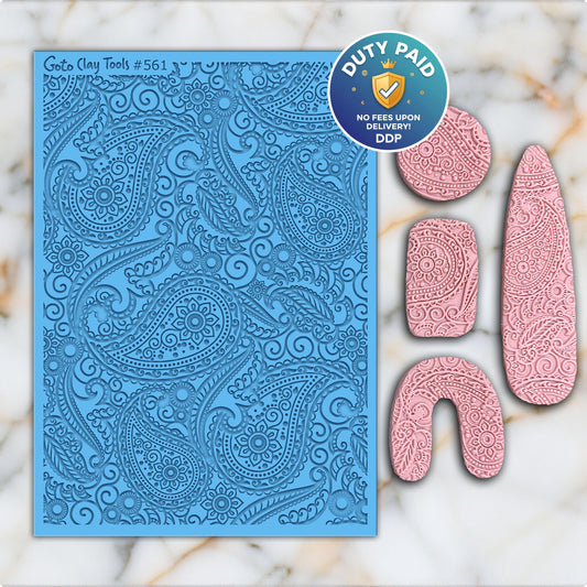 Ornamental Texture mat for polymer clay, Polymer Clay Rubber Texture mat, Texture Tile mats, Fimo, Sculpey, Cernit #561