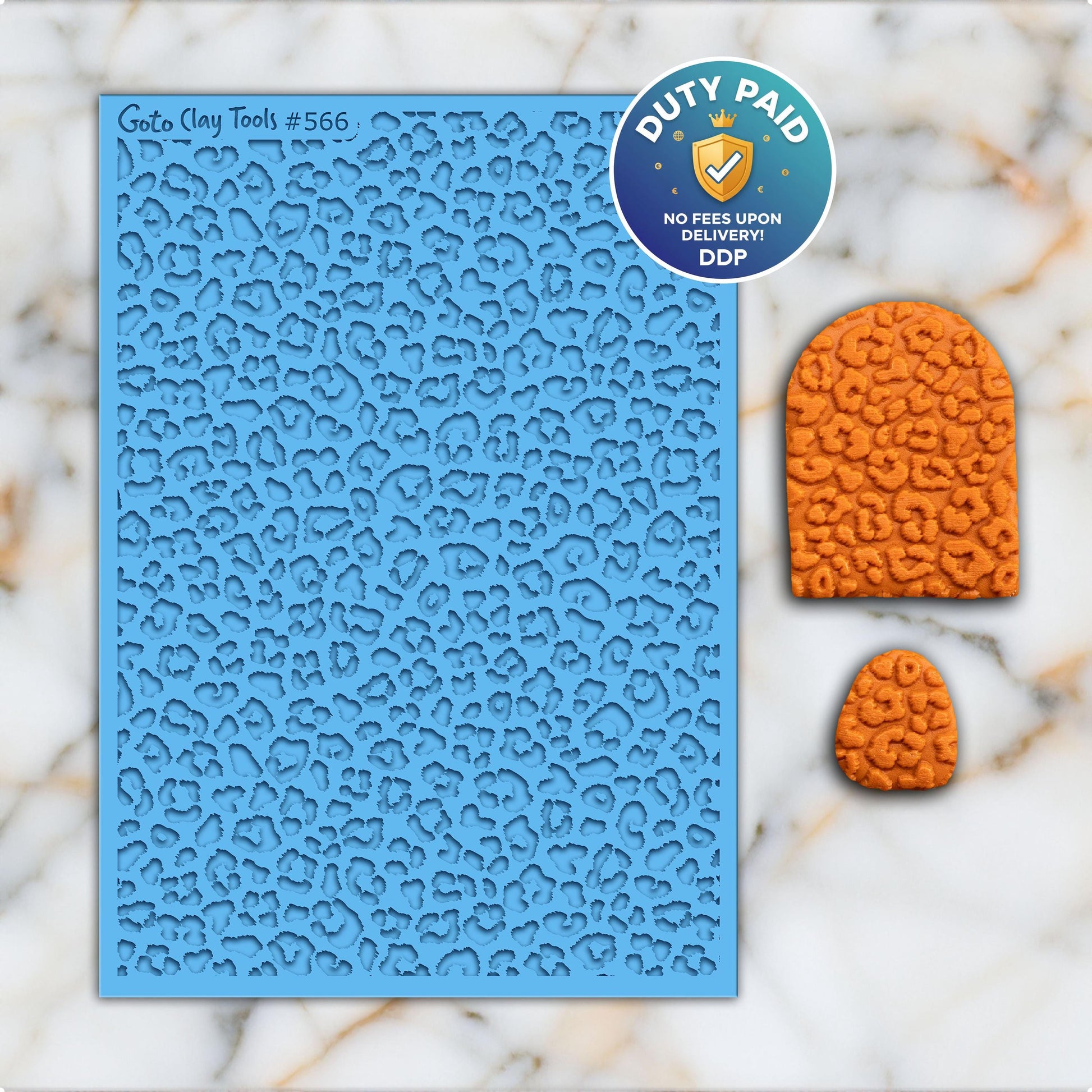 Leopard Texture Rubber Mat for Polymer Clay Jewelry (74mm X 105mm) #566