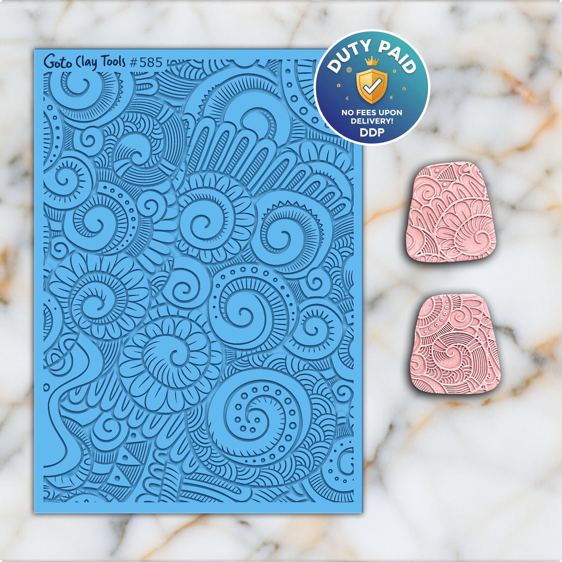 Doodle Rubber Texture Mat for Polymer Clay Jewelry (#585)