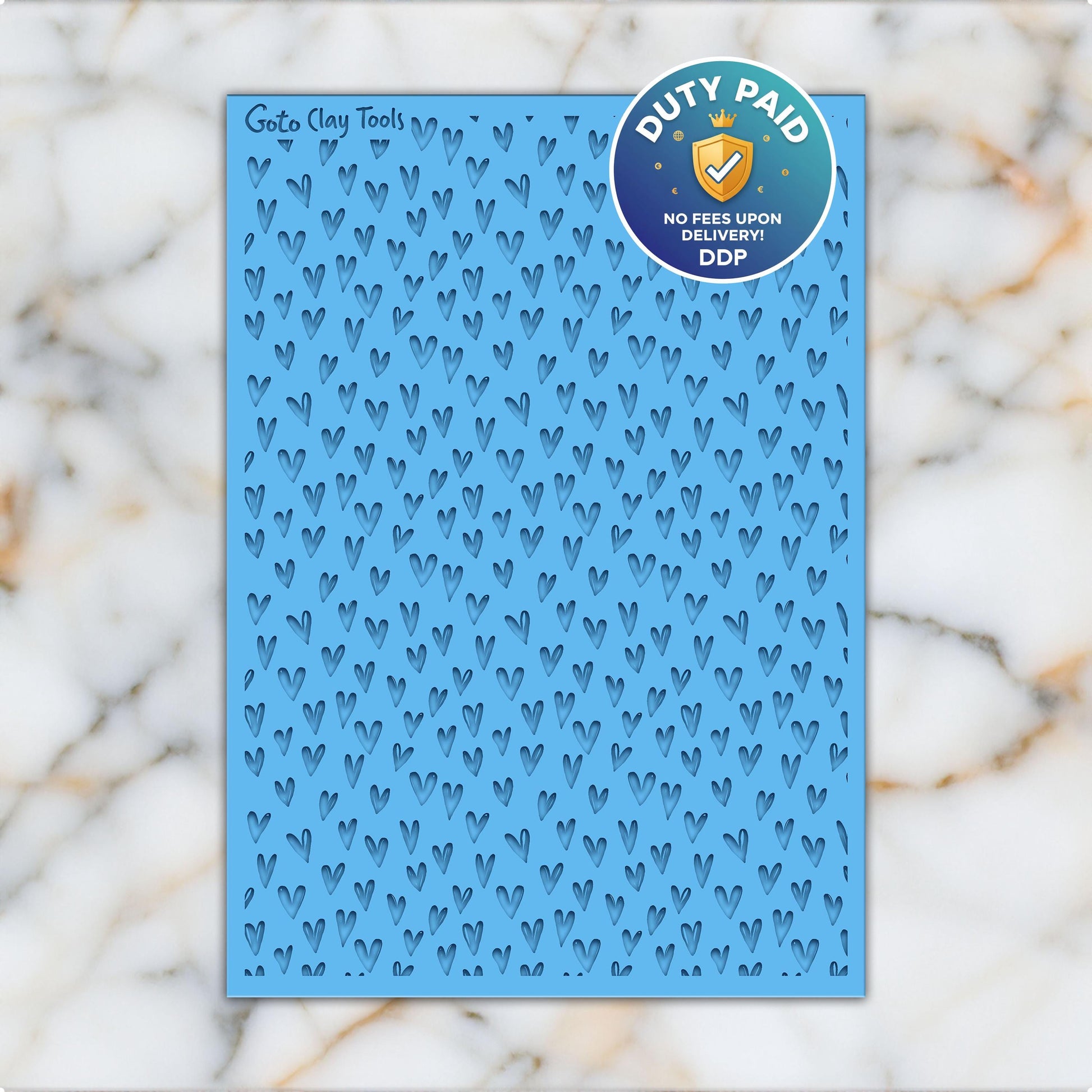 Valentine Heart Rubber Texture Mat for Polymer Clay (74mm X 105mm)