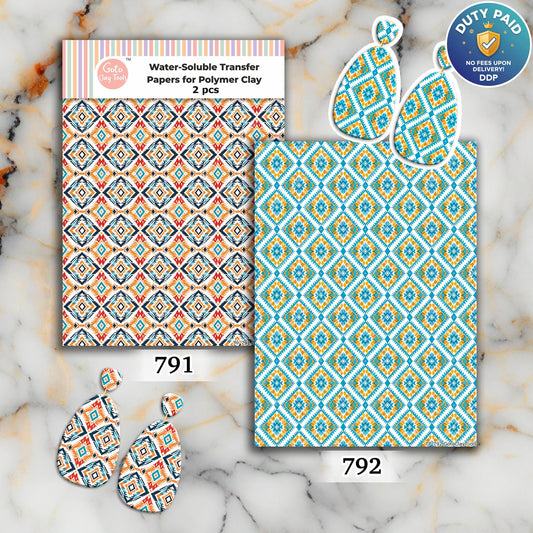 Transfer paper for polymer clay, Tribal pattern, water soluble transfer paper, polymer clay image transfers, magic transfer paper #792