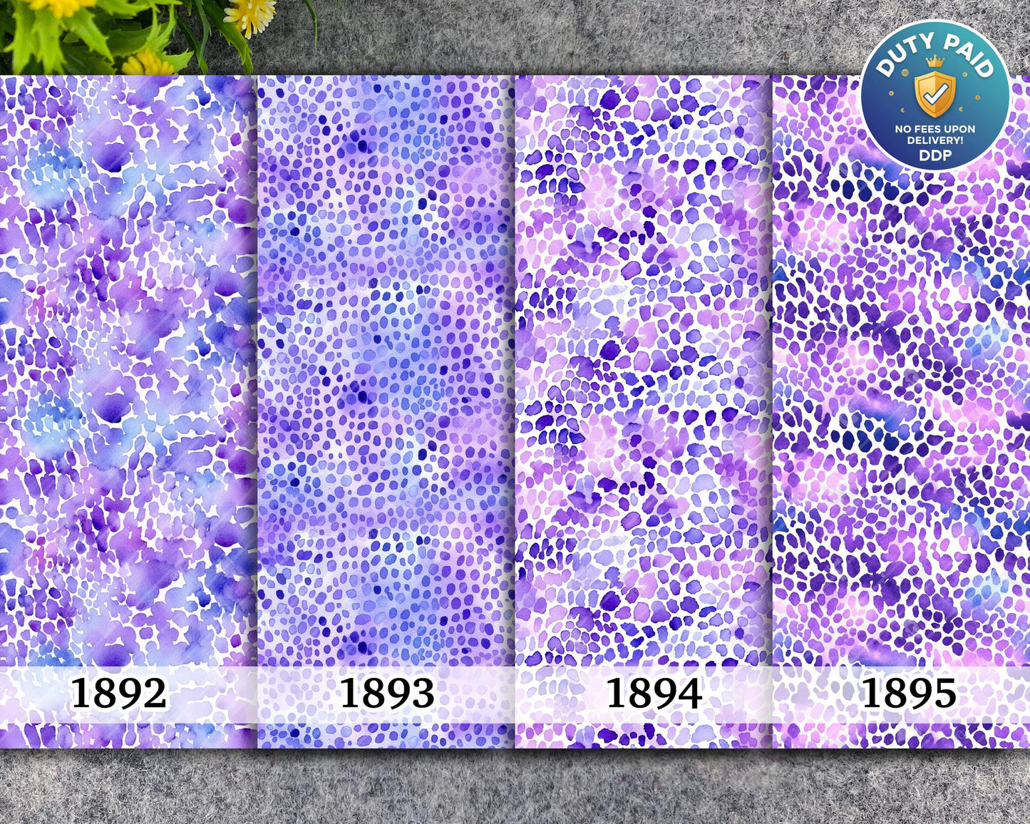 Purple Watercolor Dots Transfer Paper for Polymer Clay (4x5.5 inches)