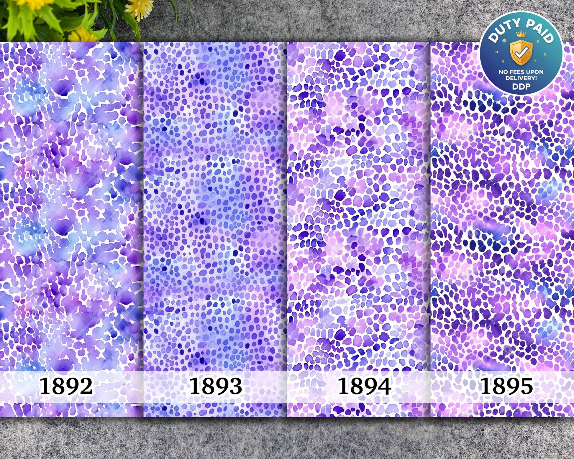 Purple Watercolor Dots Transfer Paper for Polymer Clay (4x5.5 inches)
