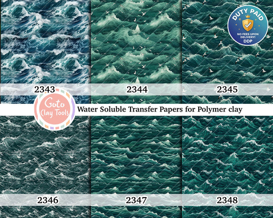 Green Waves Polymer Clay Transfer Paper: Water Soluble (4x5.5 inches)