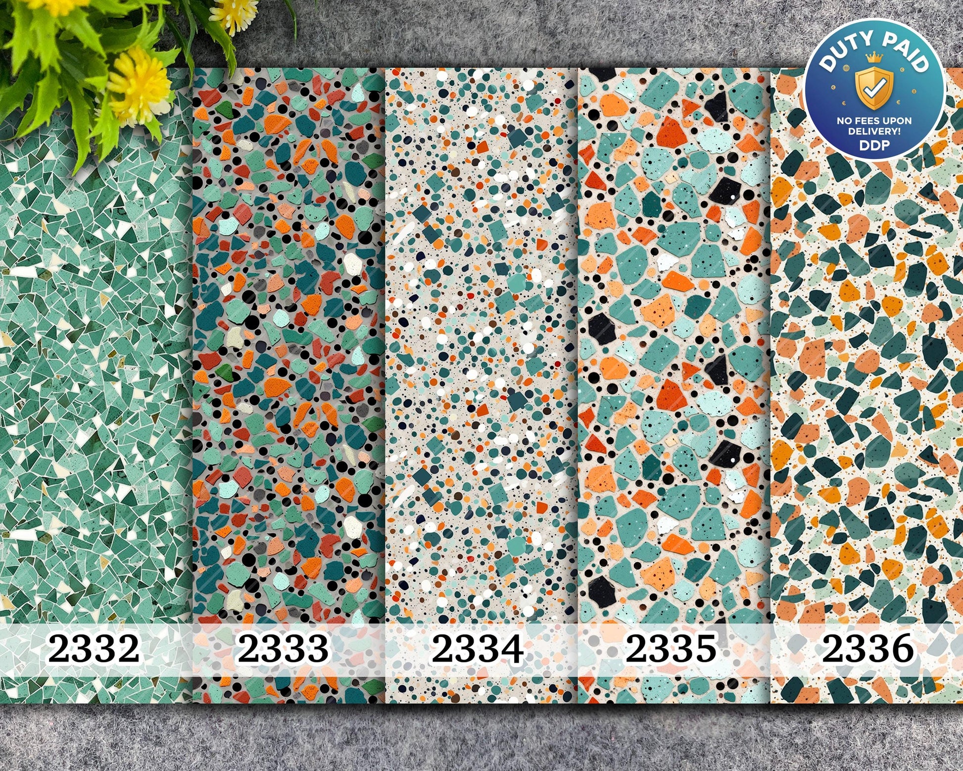 Terrazzo Pattern Water Soluble Transfer Paper for Polymer Clay