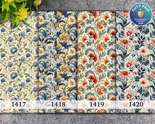 Floral Polymer Clay Transfer Paper: William Morris Style (4x5.5 inches)