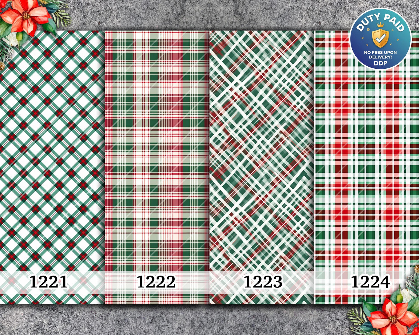 Water soluble Transfer paper for polymer clay, Christmas Plaid, polymer clay image transfers, magic transfer paper