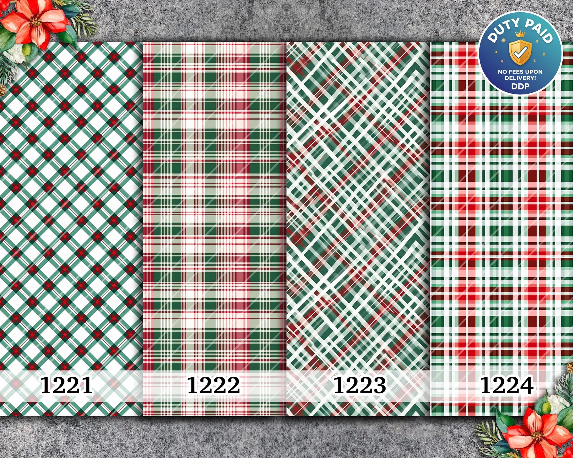 Water soluble Transfer paper for polymer clay, Christmas Plaid, polymer clay image transfers, magic transfer paper