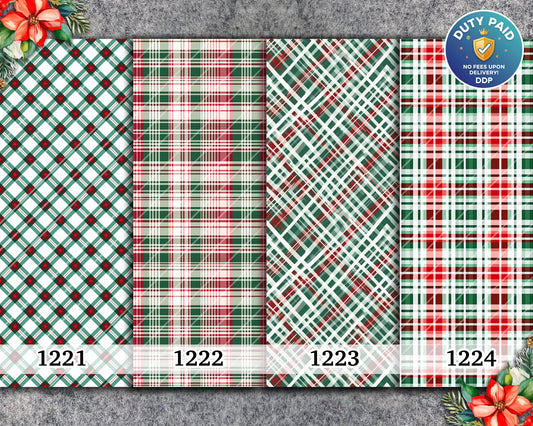 Water soluble Transfer paper for polymer clay, Christmas Plaid, polymer clay image transfers, magic transfer paper