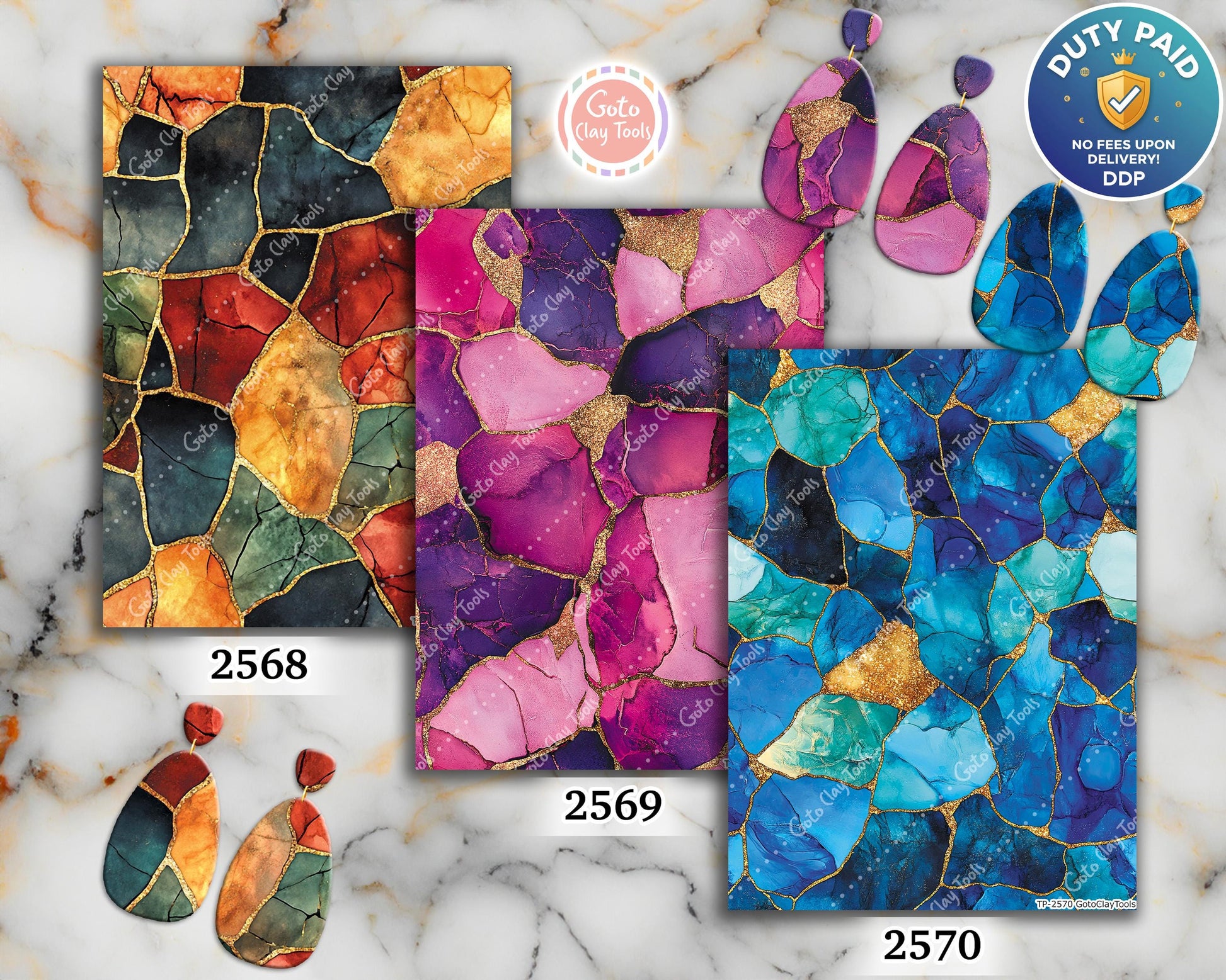 Colorful Stones Polymer Clay Transfer Paper: Water Soluble (4x5.5 inches)