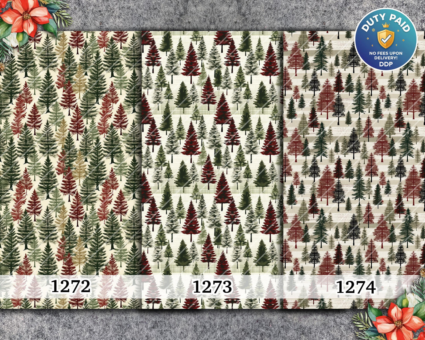 Christmas Tree Pattern Transfer Paper for Polymer Clay (4x5.5 inches)
