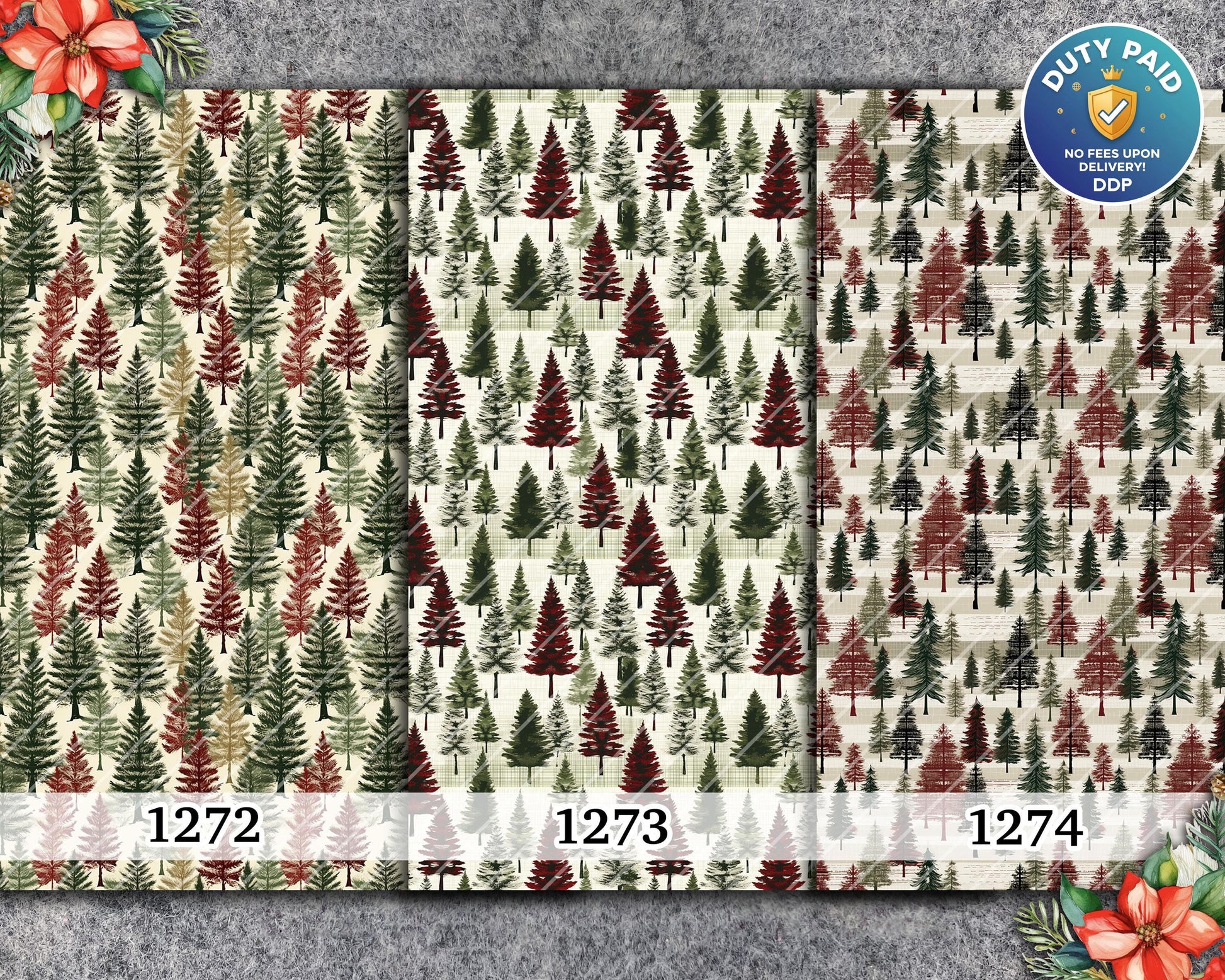 Christmas Tree Pattern Transfer Paper for Polymer Clay (4x5.5 inches)