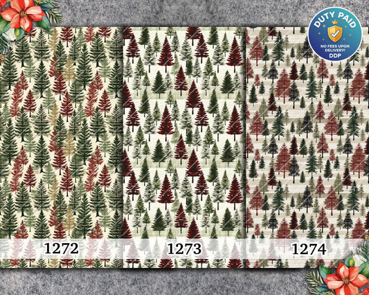 Christmas Tree Pattern Transfer Paper for Polymer Clay (4x5.5 inches)