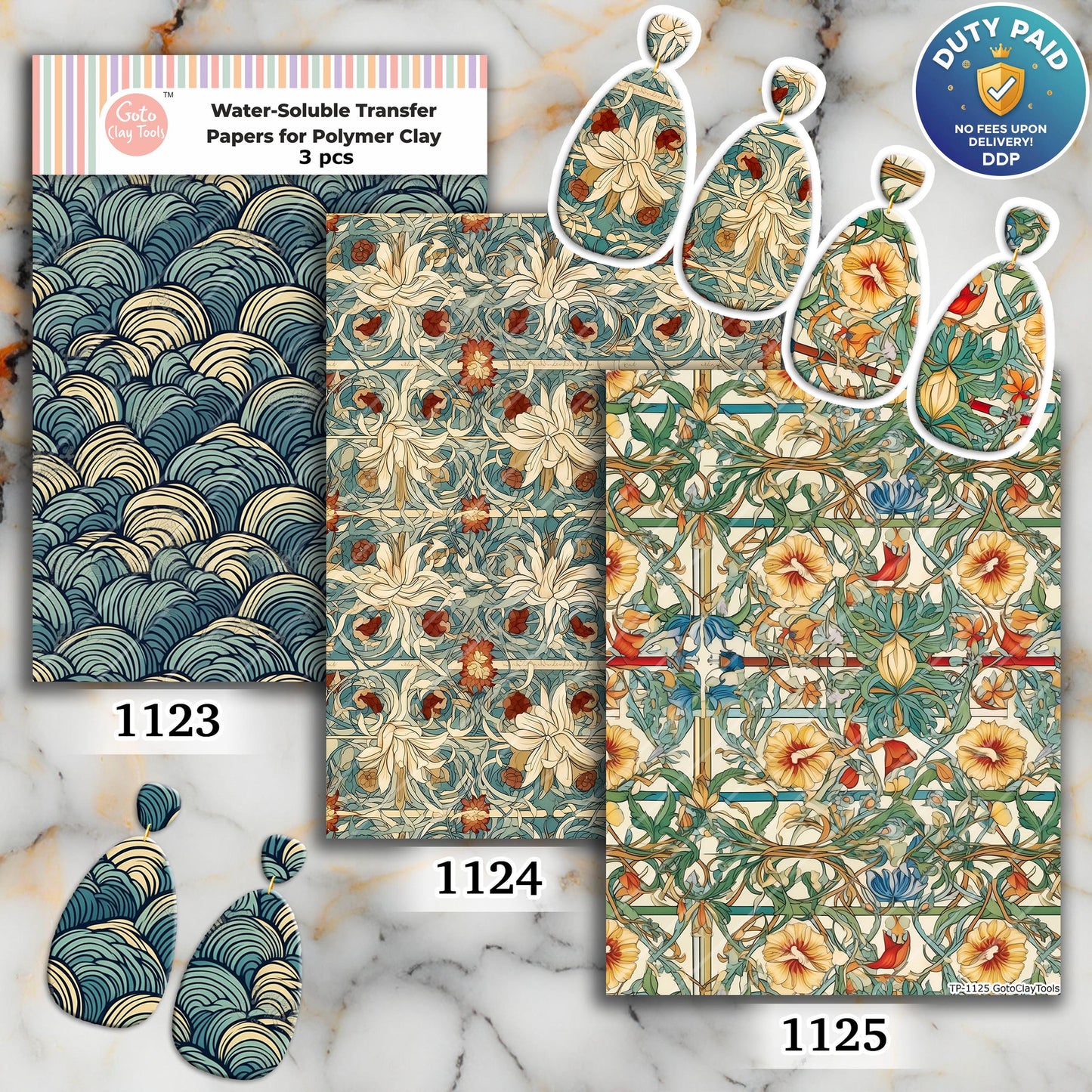 Vintage Ornamental Pattern Water Soluble Transfer Paper for Polymer Clay