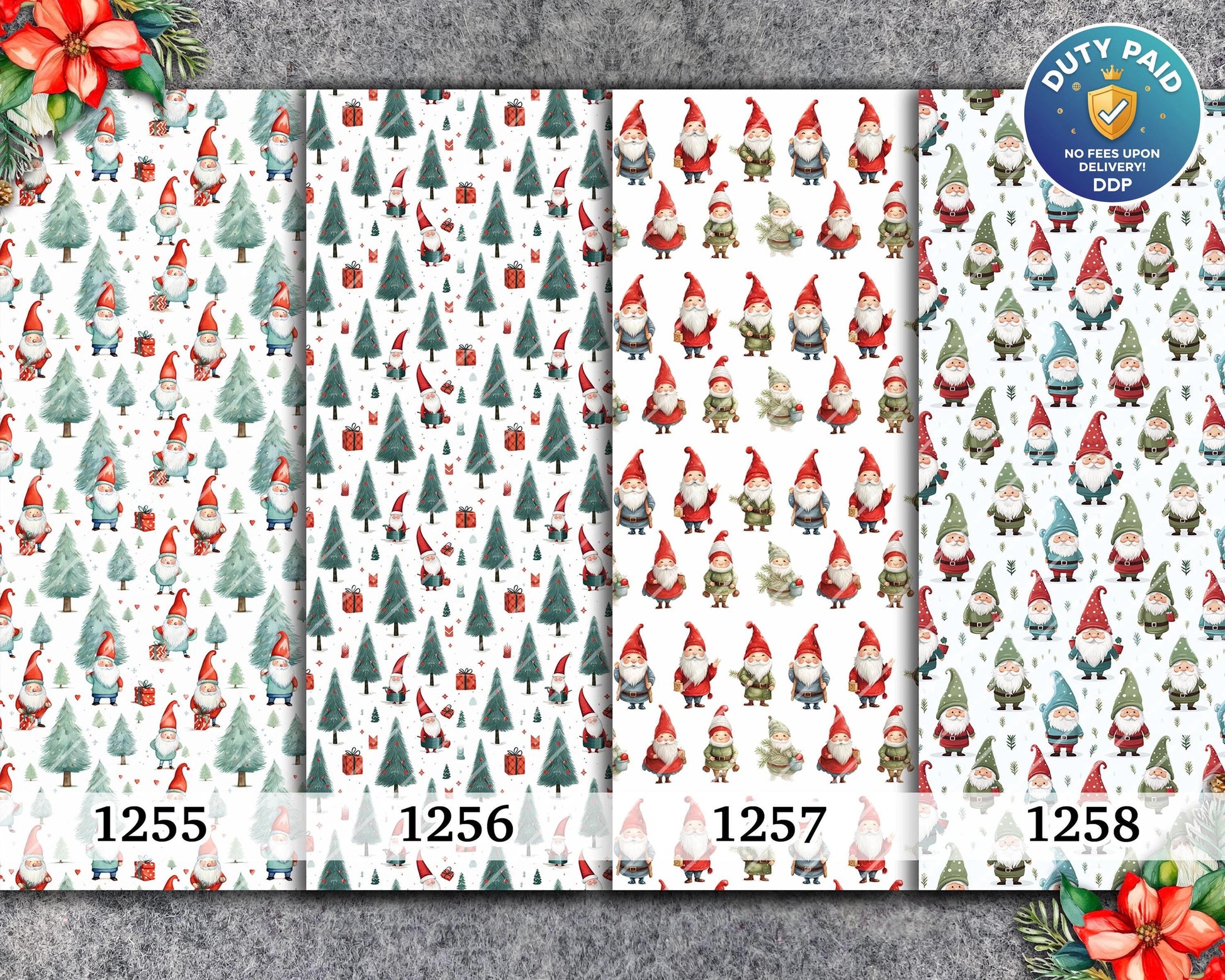 Christmas Gnome Water Soluble Transfer Paper for Polymer Clay