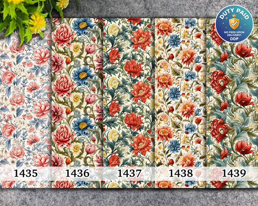 Vintage Floral Transfer Paper for Polymer Clay: Water Soluble 4x5.5"