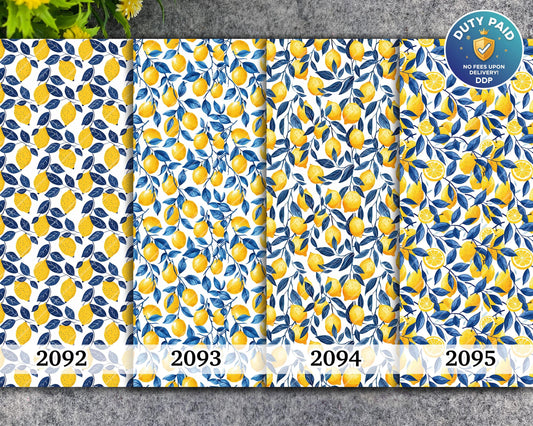 Water soluble Transfer paper for polymer clay, Lemon and leaf pattern, polymer clay image transfers, magic transfer paper