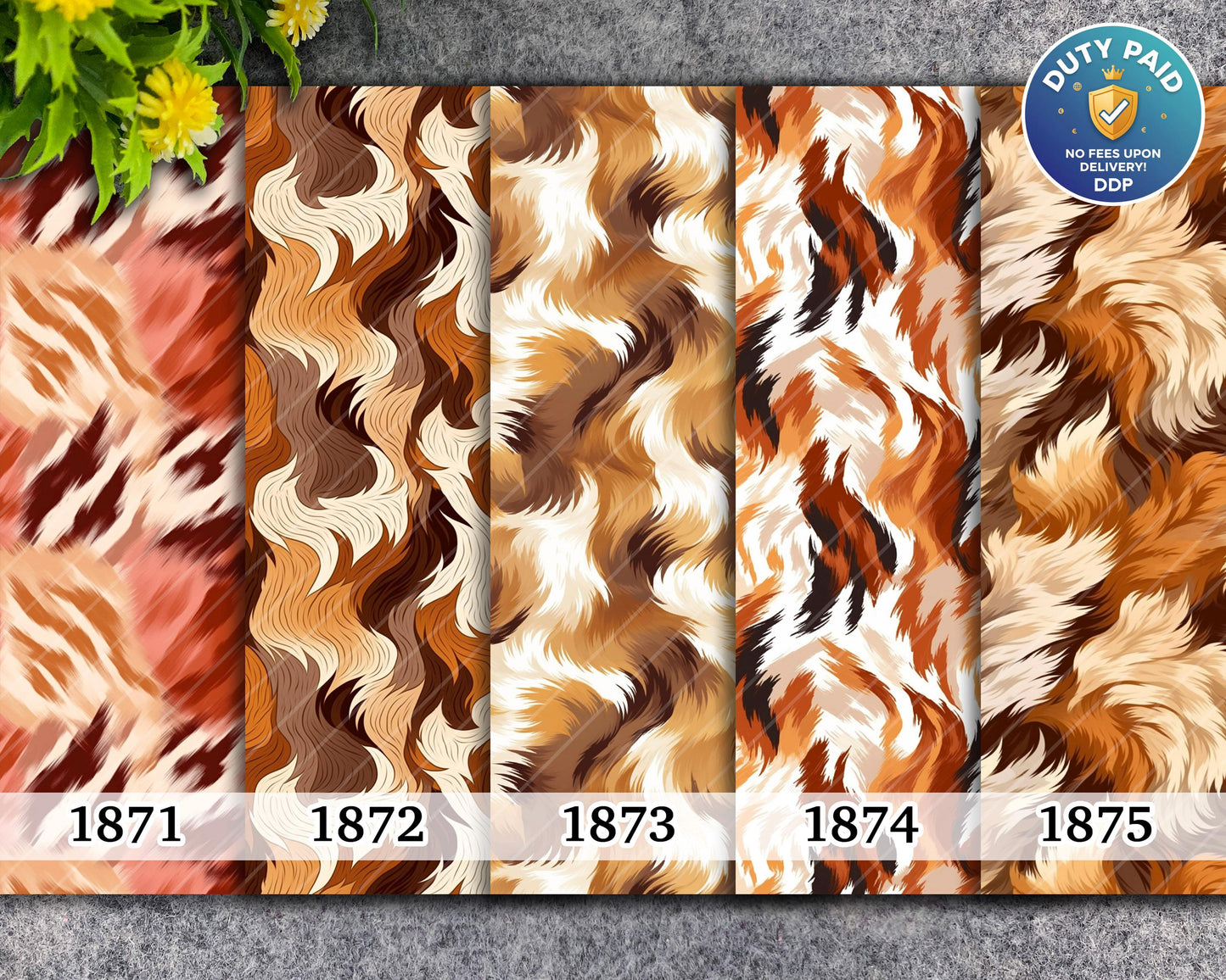 Water soluble Transfer paper for polymer clay, Brown animal fur pattern, polymer clay image transfers, magic transfer paper