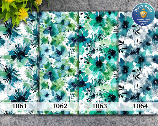 Water soluble Transfer paper for polymer clay, Watercolor green floral patterns, polymer clay image transfers, magic transfer paper