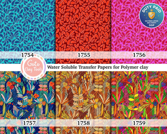 Water soluble Transfer paper for polymer clay, African Ankara pattern, polymer clay image transfers, magic transfer paper