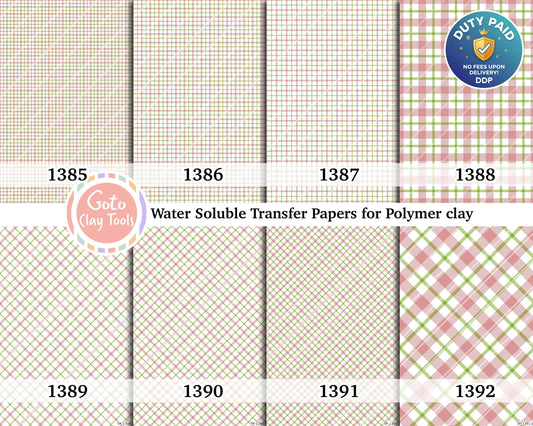 Christmas plaid Water soluble Transfer paper for polymer clay, polymer clay image transfers, magic transfer paper
