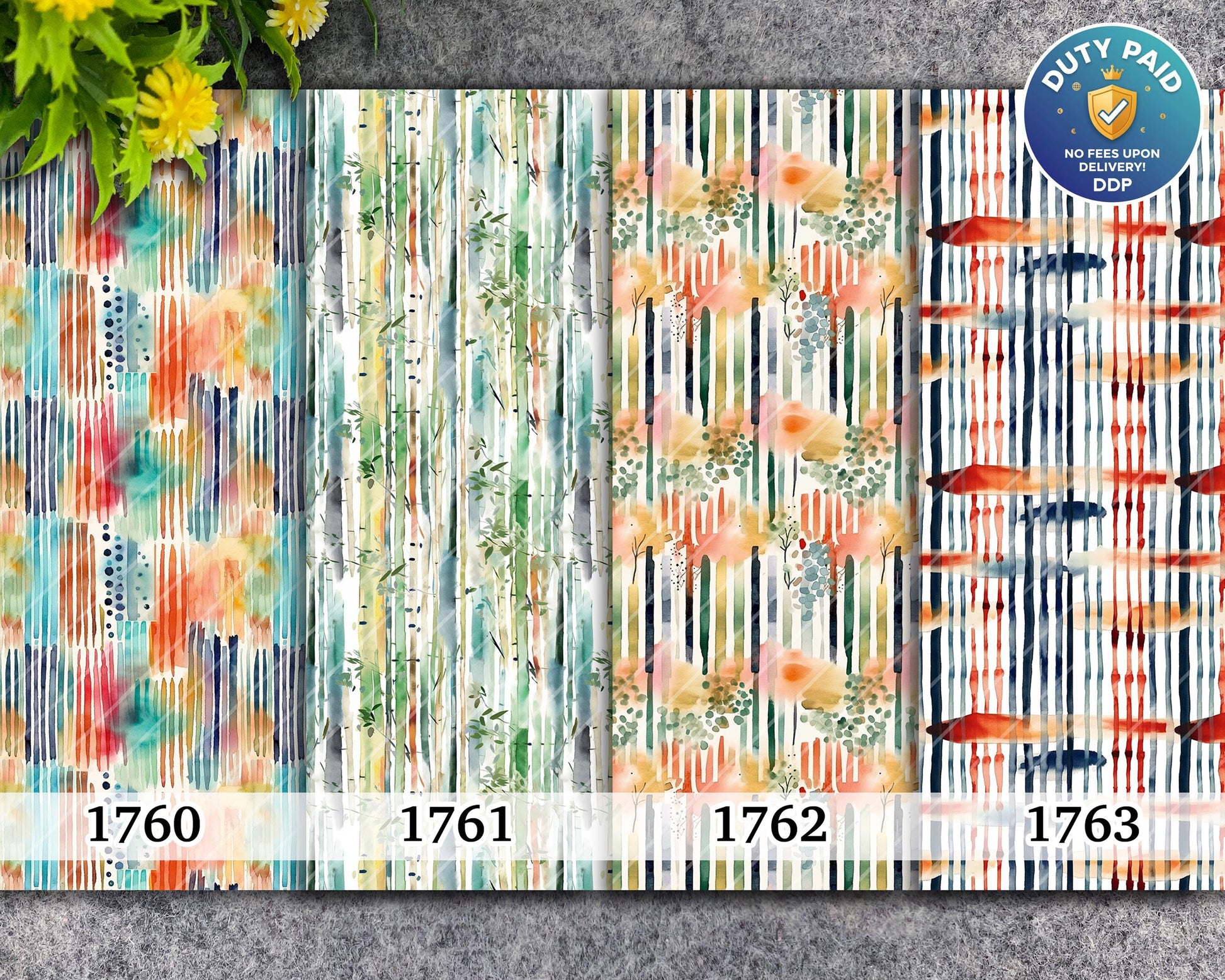 Water soluble Transfer paper for polymer clay, Watercolor abstract stripes, polymer clay image transfers, magic transfer paper