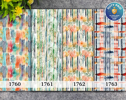 Water soluble Transfer paper for polymer clay, Watercolor abstract stripes, polymer clay image transfers, magic transfer paper