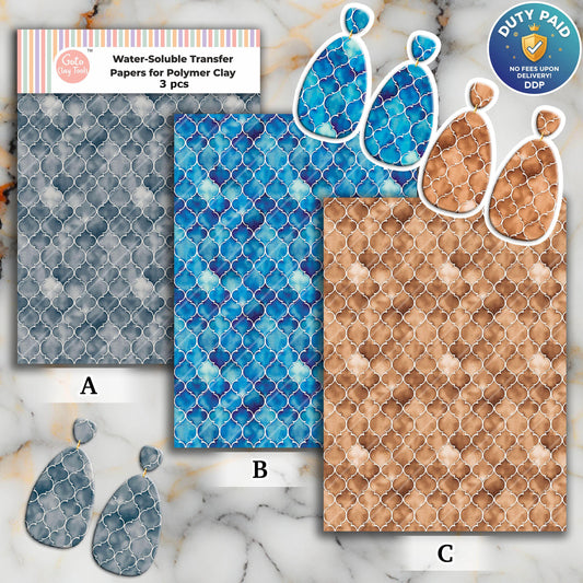 Transfer paper for polymer clay, Ceramic tiles, water soluble transfer paper, polymer clay image transfers, magic transfer paper #788