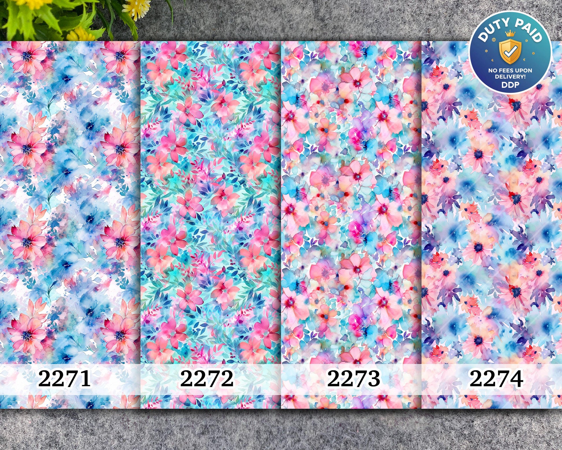 Water soluble Transfer paper for polymer clay, Watercolor floral pattern, polymer clay image transfers, magic transfer paper