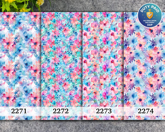 Water soluble Transfer paper for polymer clay, Watercolor floral pattern, polymer clay image transfers, magic transfer paper