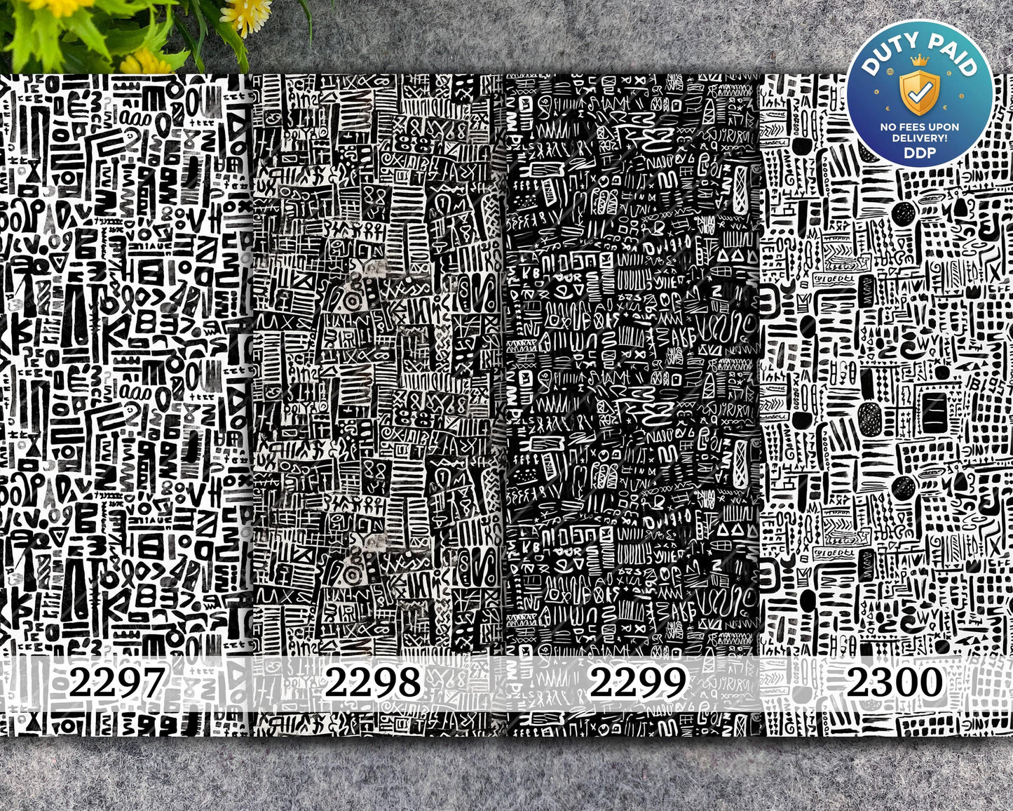 Water soluble Transfer paper for polymer clay, Black and white African pattern, polymer clay image transfers, magic transfer paper