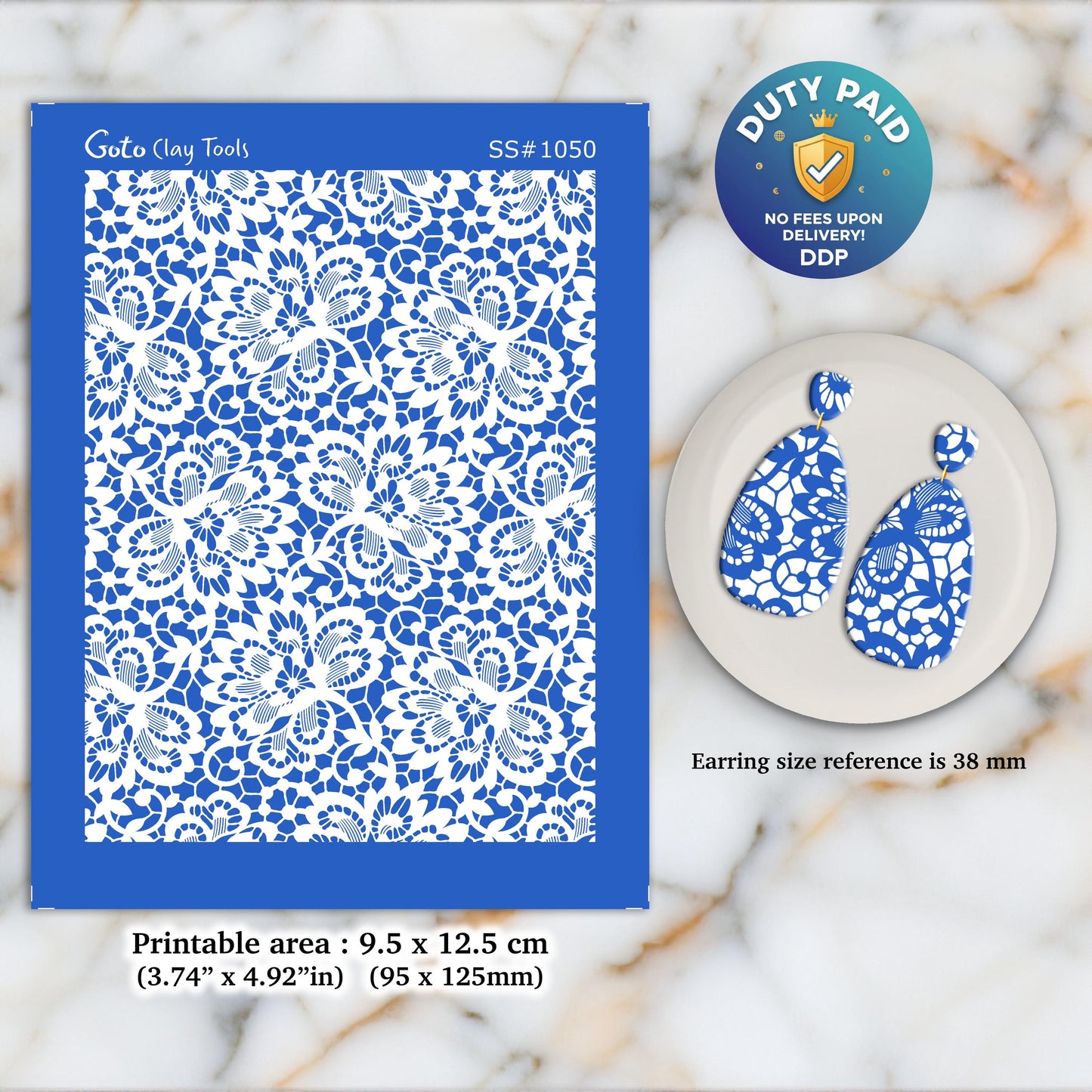 Crochet lace Silkscreen for Polymer Clay Earring making, Clay Stencils, Clay Earring Silkscreen, Polymer Clay Supplies SS#1050