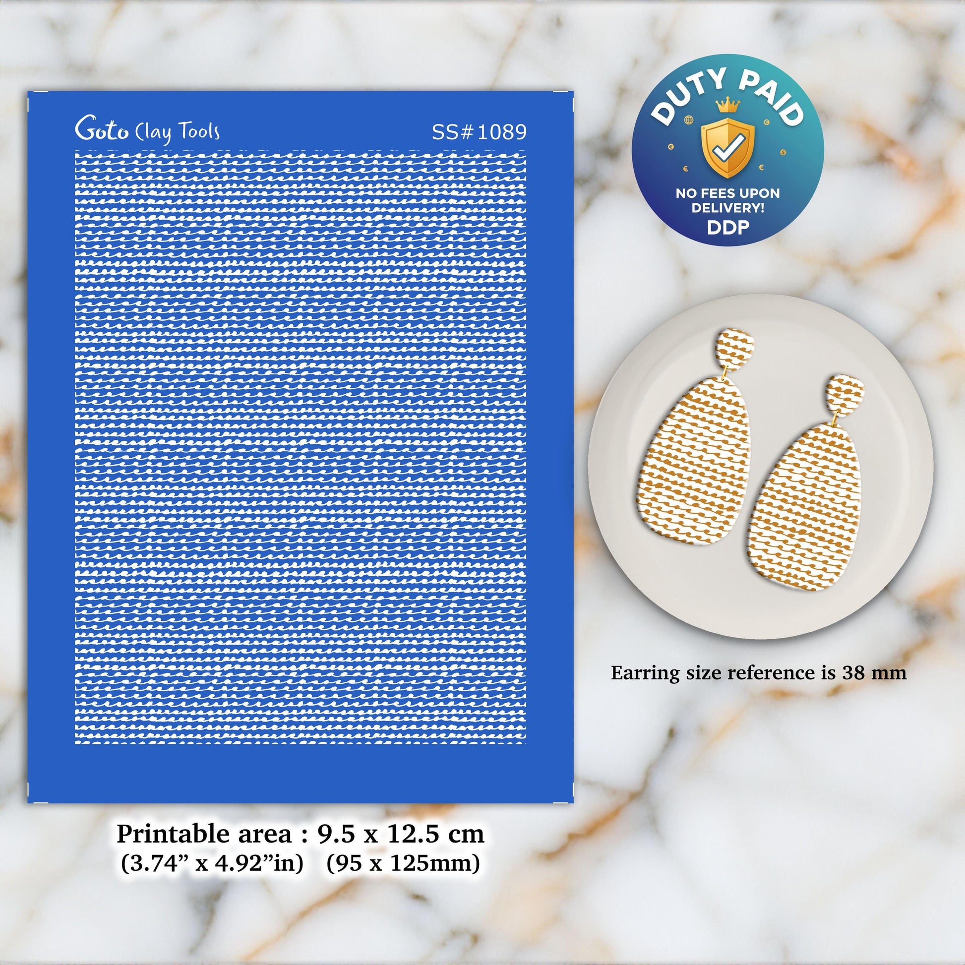 Abstract stripes pattern Silkscreen for Polymer Clay Earring making, Clay Stencils, Clay Earring Silkscreen, Polymer Clay Supplies SS#1089