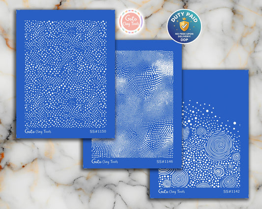 Zentangle Silk screens for Polymer Clay, Clay Stencils, Polymer Clay Silkscreens, Silk screens for Clay, Polymer Clay Silk screens R1SS4