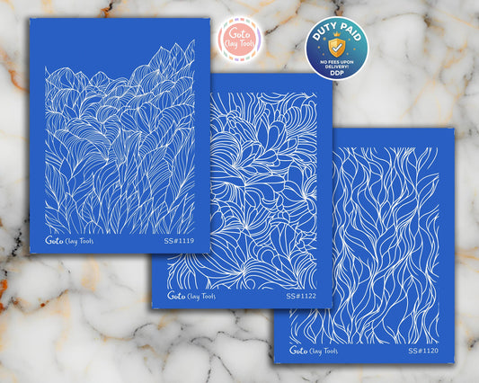 Zentangle Silk screens for Polymer Clay, Clay Stencils, Polymer Clay Silkscreens, Silk screens for Clay, Polymer Clay Silk screens R1SS2