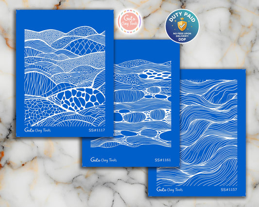 Zentangle Silk screens for Polymer Clay, Clay Stencils, Polymer Clay Silkscreens, Silk screens for Clay, Polymer Clay Silk screens R1SS1