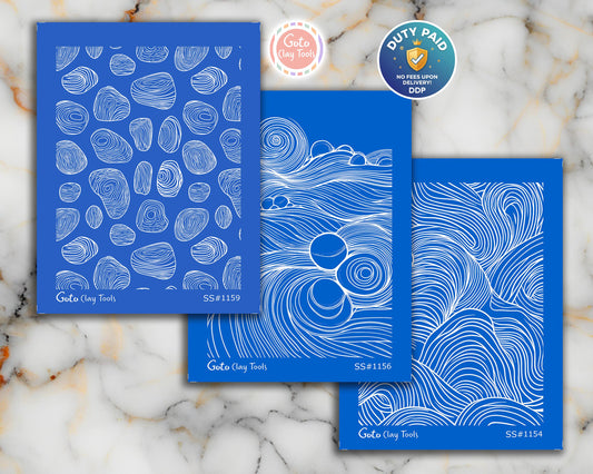 Zentangle Silk screens for Polymer Clay, Clay Stencils, Polymer Clay Silkscreens, Silk screens for Clay, Polymer Clay Silk screens R1SS5