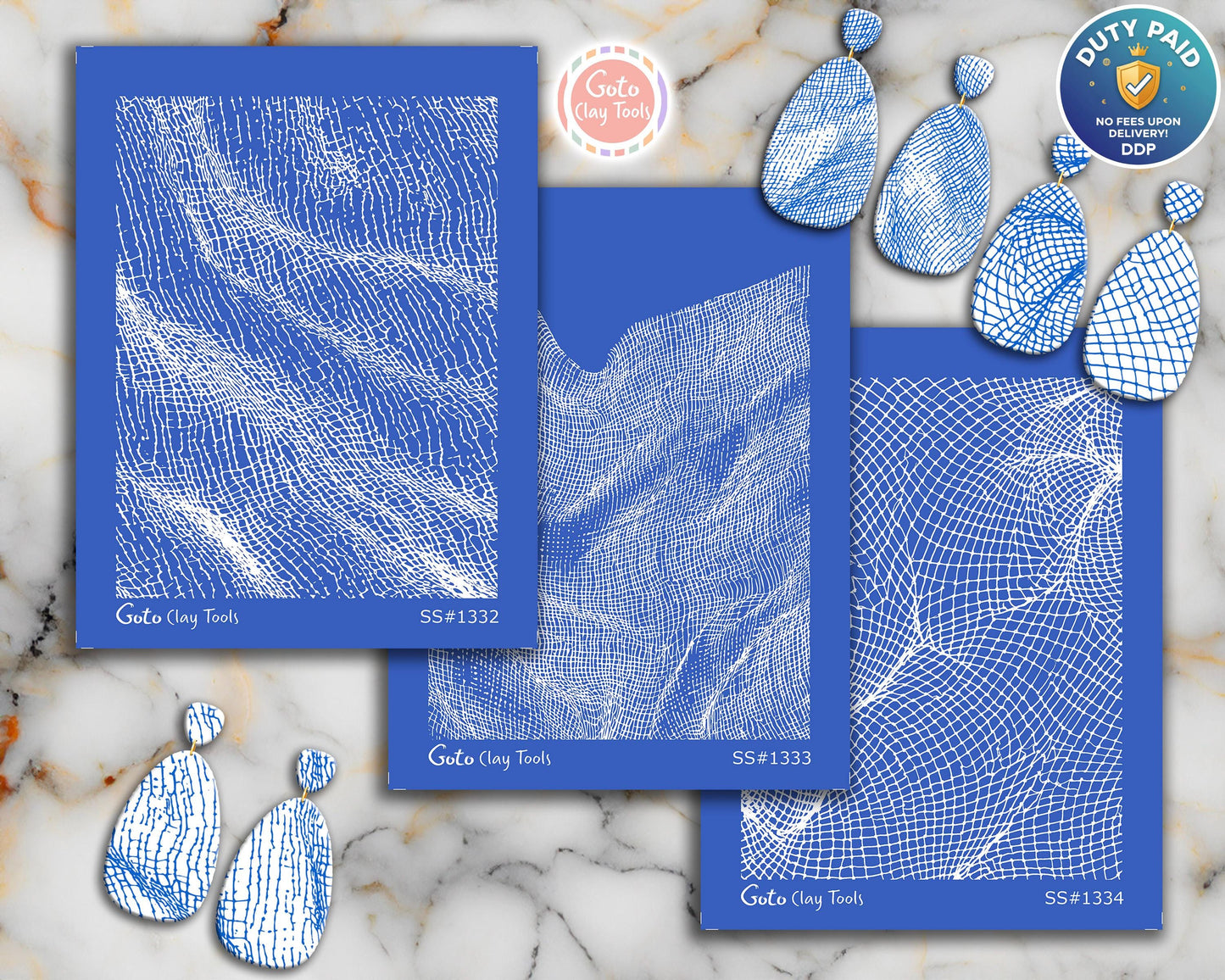 Silkscreen for Polymer Clay Earrings: Stencil SS26-48