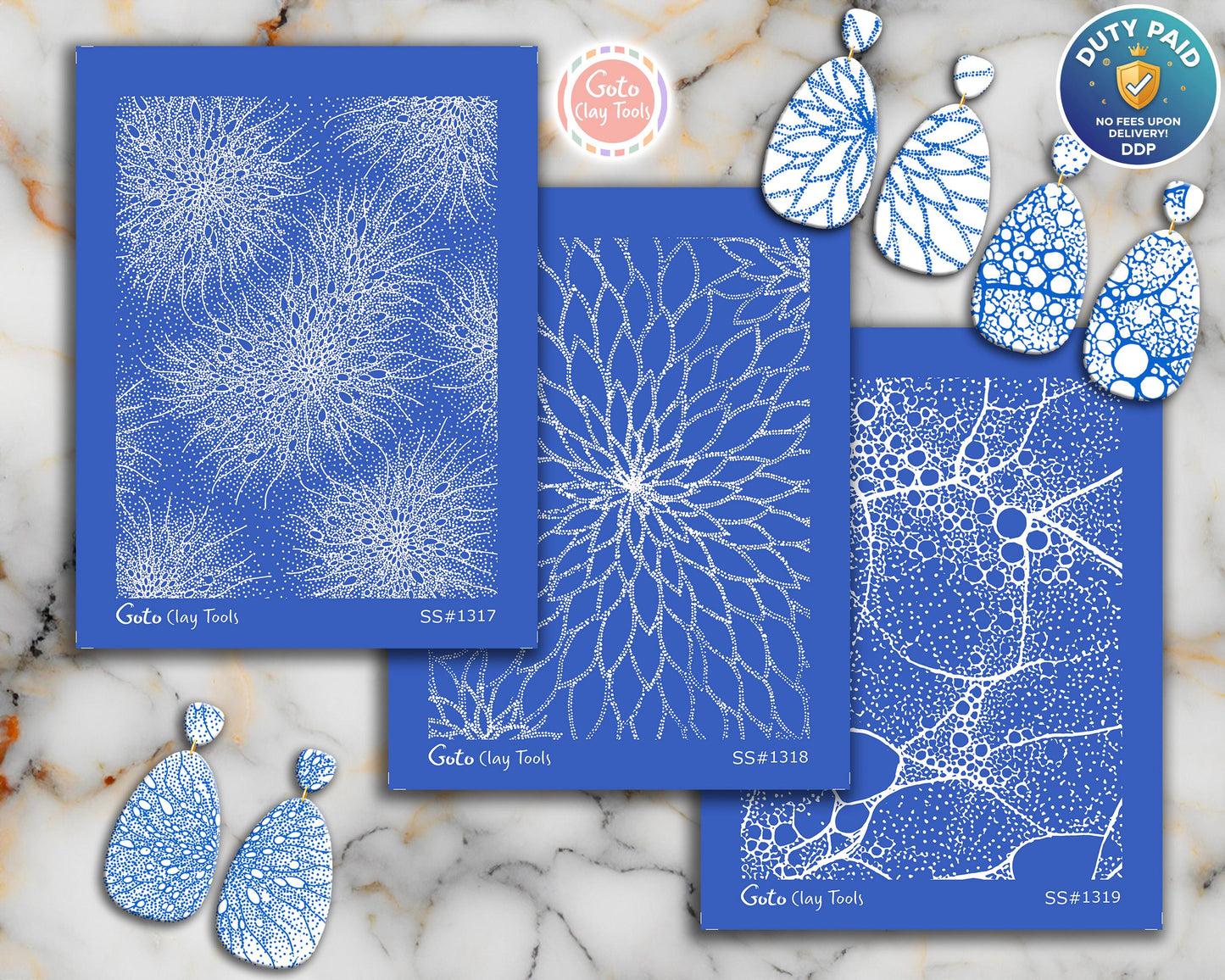Silkscreen for Polymer Clay Earrings: Stencil SS26-43