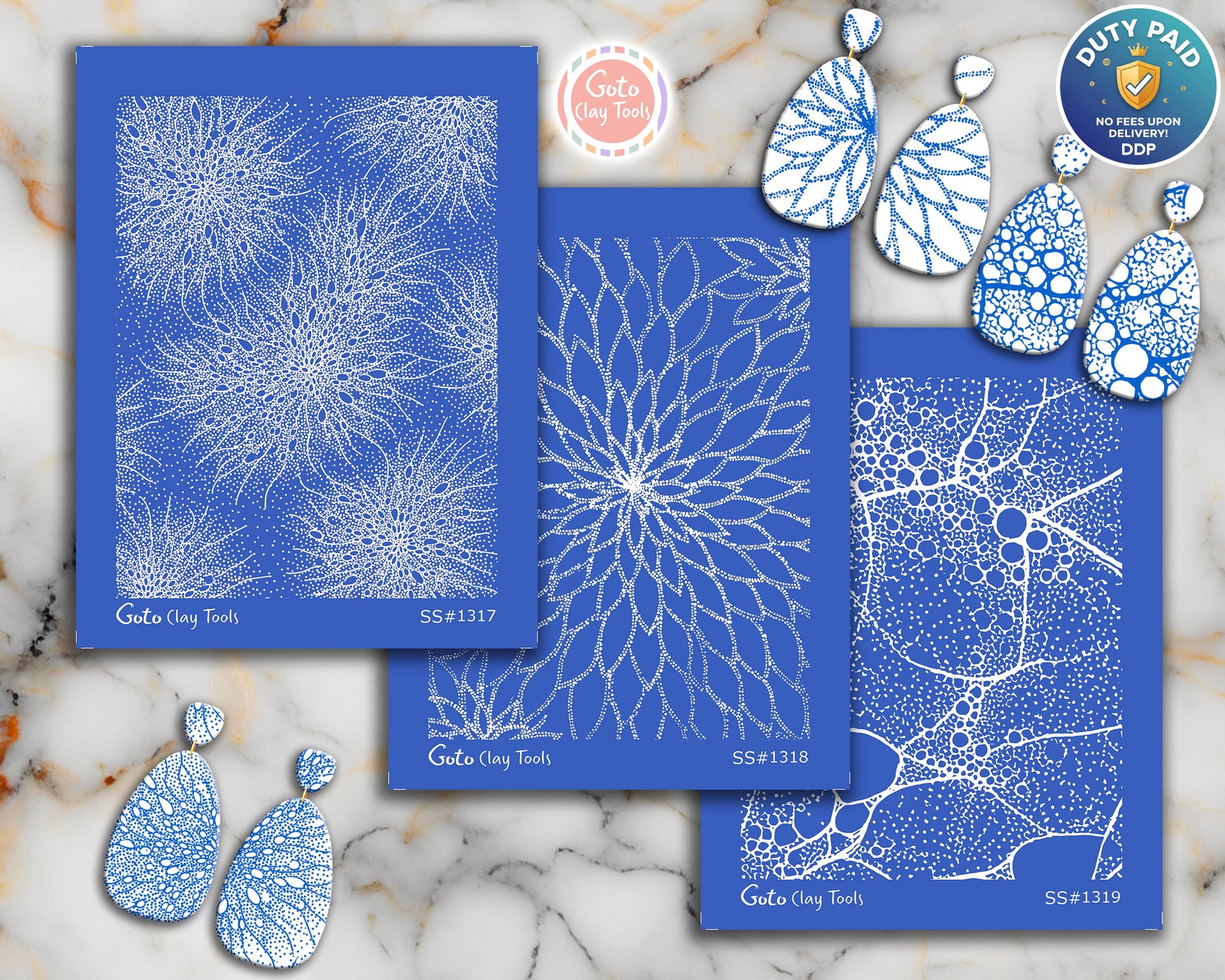 Silkscreen for Polymer Clay Earrings: Stencil SS26-43